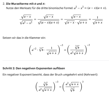 Formel vereinfachen mit LLM: Schritt 1: Wurzelterm